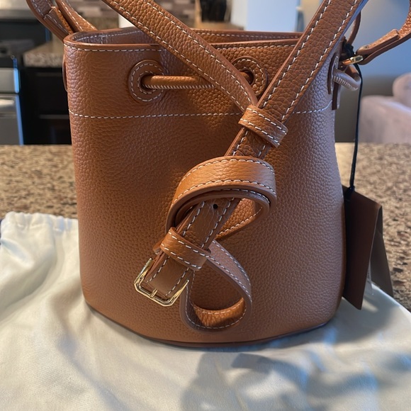Burberry Monogram leather drawstring bucket bag - Picture 7 of 12